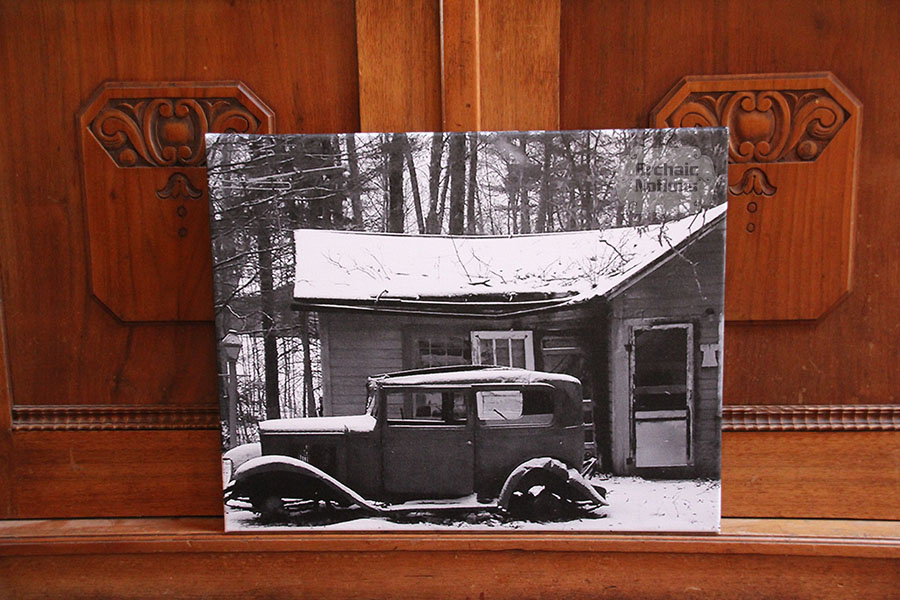 1930’s Chevy Sedan with old cabin – Wall Art